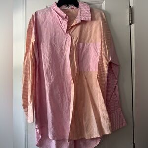 Striped Pink and Orange women  Shirt